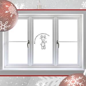 merry chirstmas reindeer window vinyl decal