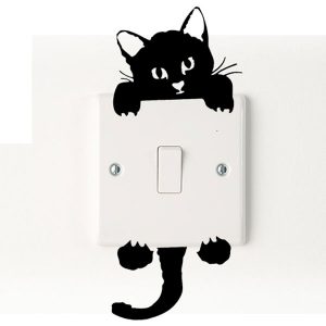 cat light switch vinyl decal