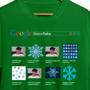 snow flake t shirt close up
