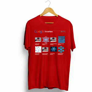 snow flake t shirt red