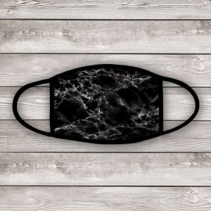 black marble print face mask