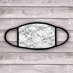 white marble print face mask