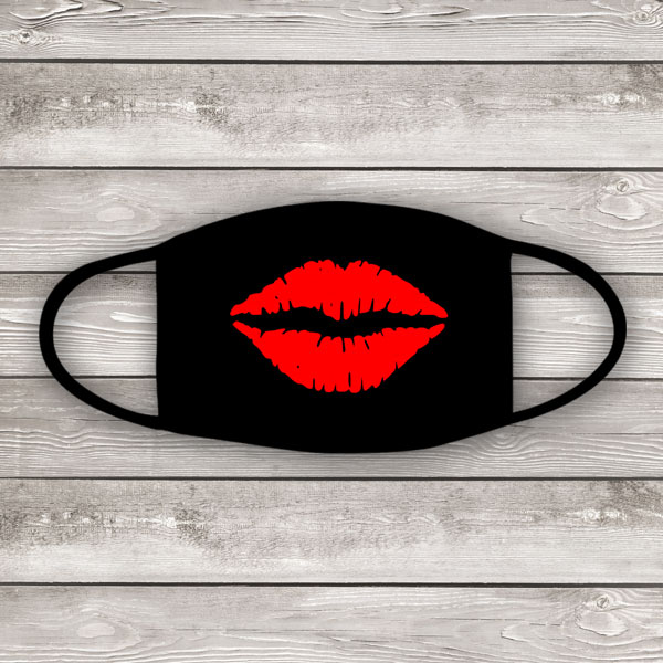red lips face mask