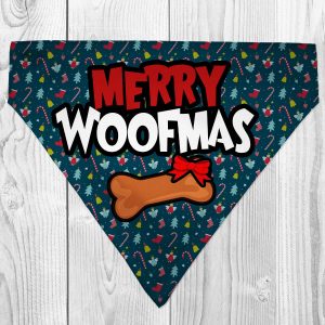 Merry woofmas dog bone dog bandana