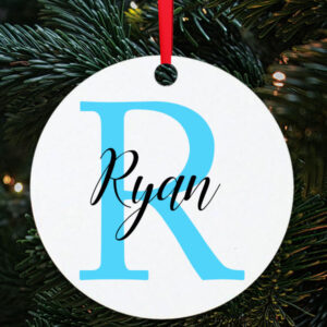 Blue Initial Name Bauble