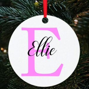 Pink Initial Name Bauble