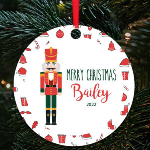 personalised christmas nutcracker soldier bauble