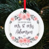 first christmas married pink rose bauble